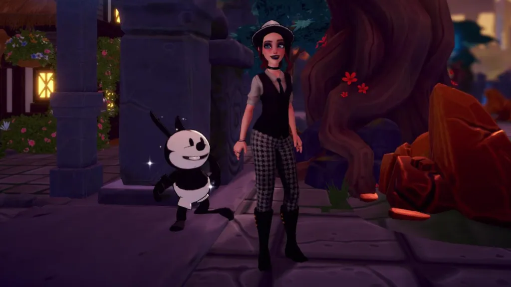 Oswald approves of my outfit choices in Disney Dreamlight Valley
