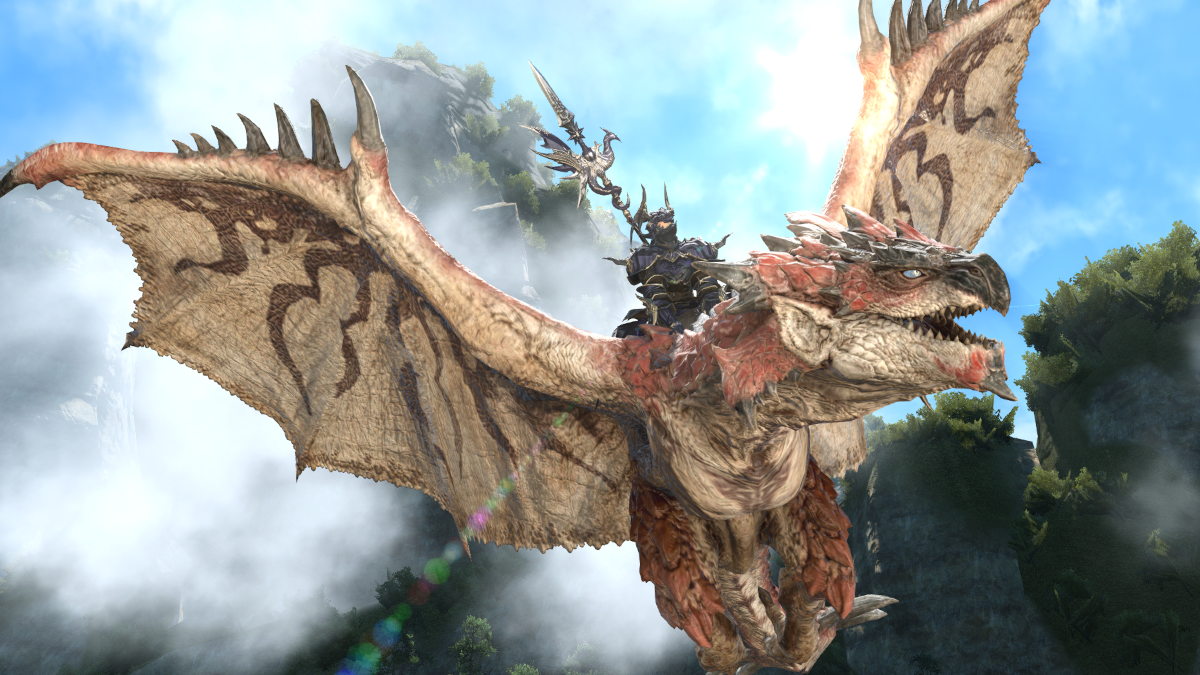 The Rathalos mount in Final Fantasy XIV
