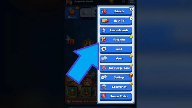 Rush Royale Daily Gifts button
