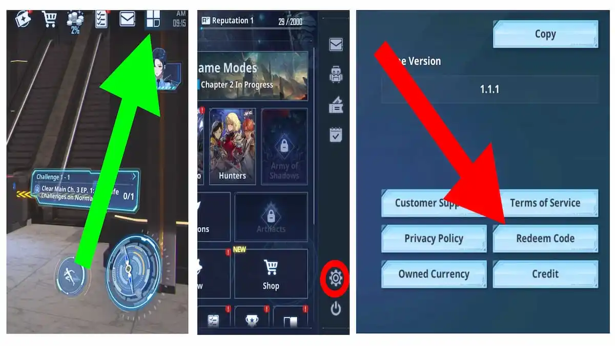 How to redeem codes in Solo Leveling: ARISE.