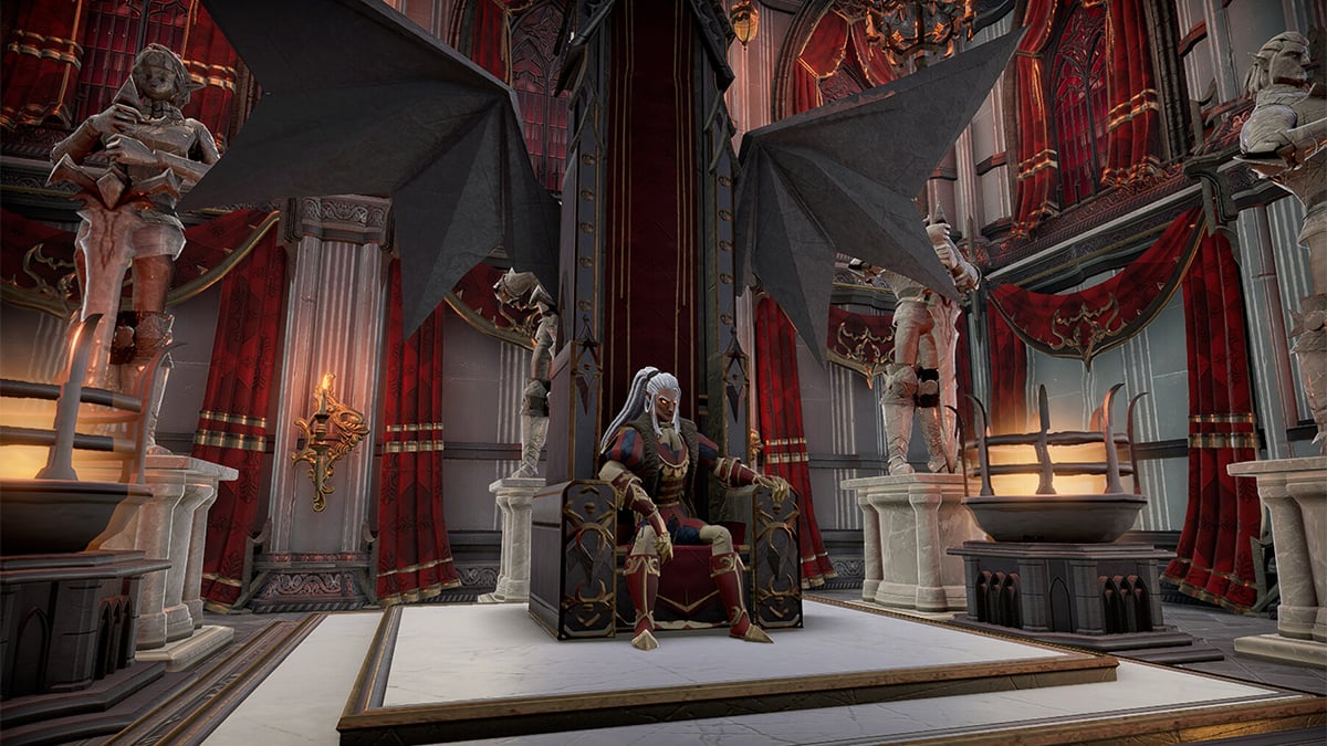 v rising vampire on throne in castle