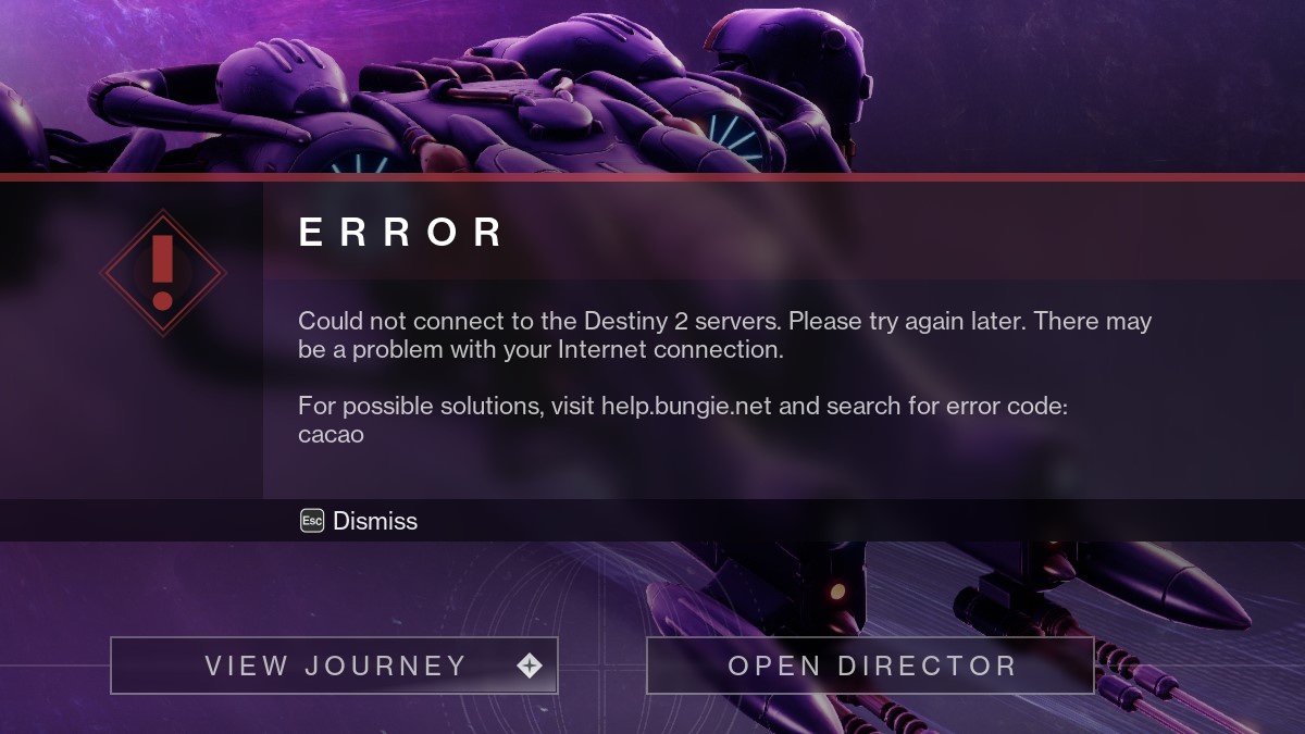 How to fix Destiny 2 error code Cacao