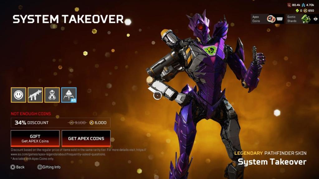 System Takeover Skin in Apex Legends.