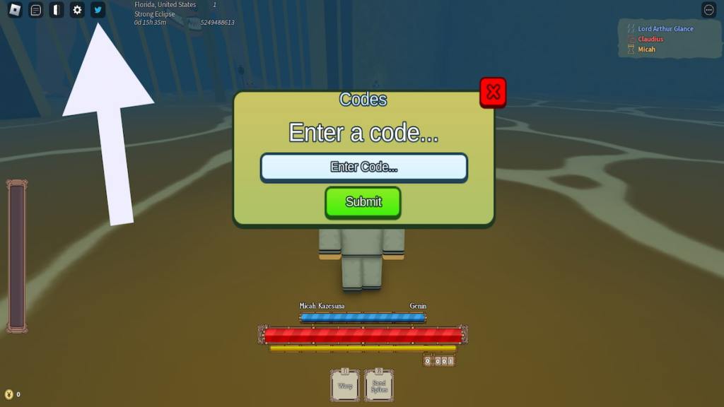 How to redeem codes in Shinobi Lineage.