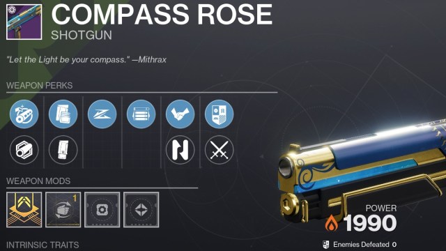Destiny Compass Destiny 2 Compass Rose god roll - Best perks and attachments – Destructoid