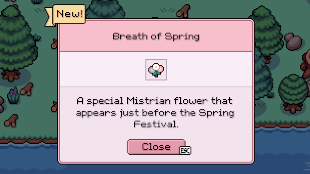 Who Found Spring How to get Breath of Spring in Fields of Mistria