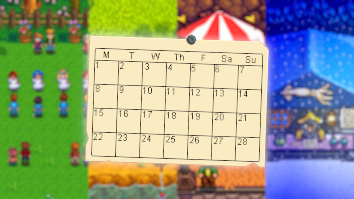 Stardew Valley festival calendar, unique items from each festival