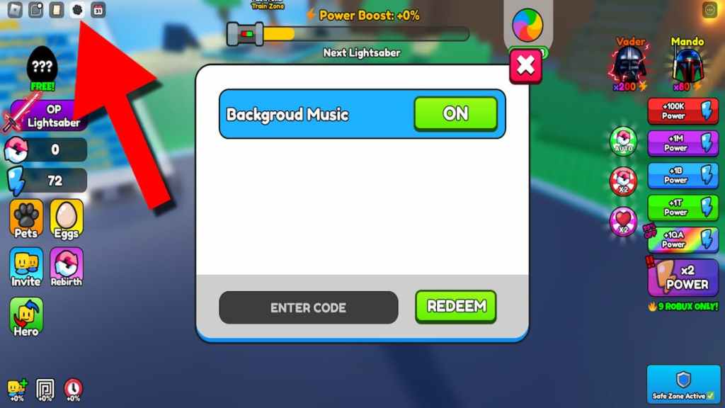 How to redeem codes in Saber Training Simulator. 