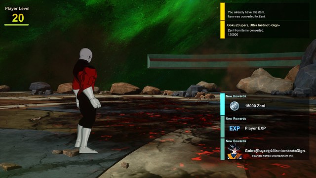 Rewards for completing the Saiyan Awakening stage in Dragon Ball Sparking Zero. 