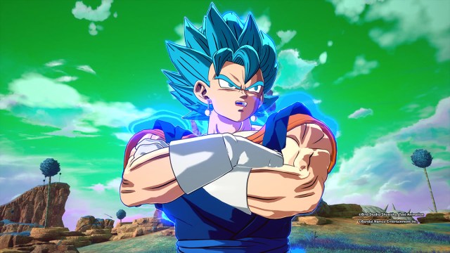 Super Saiyan Blue Vegito as he appears in Dragon Ball Sparking Zero.