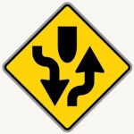 Divided Highway road sign in the BitLife driving test