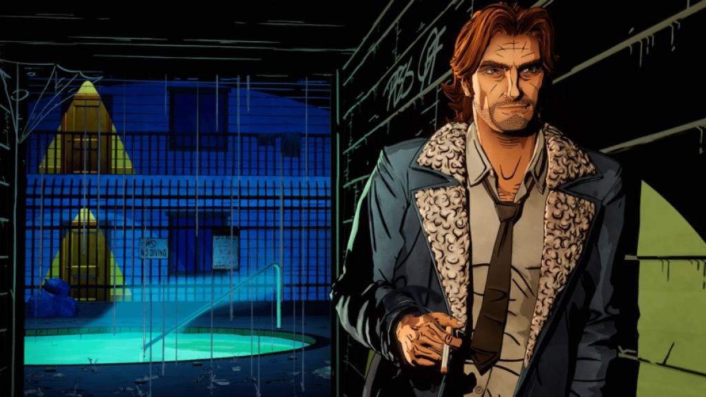Bigby Wolf smoking a cigarette in a New York alley in The Wolf Among Us 2.