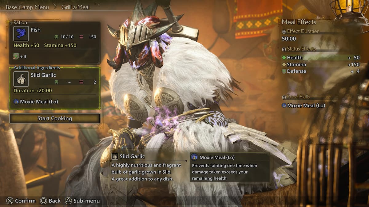 Best meals to eat before hunting in Monster Hunter Wilds