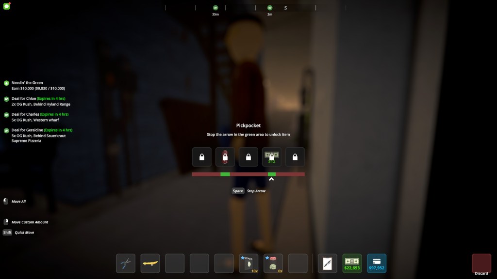 Pickpocket mini-game in Schedule 1