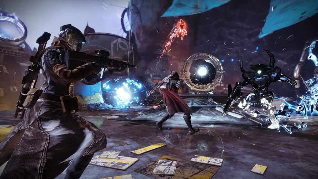 A Bungie press screencap from Destiny 2 showing Gambit's invasion portal active.