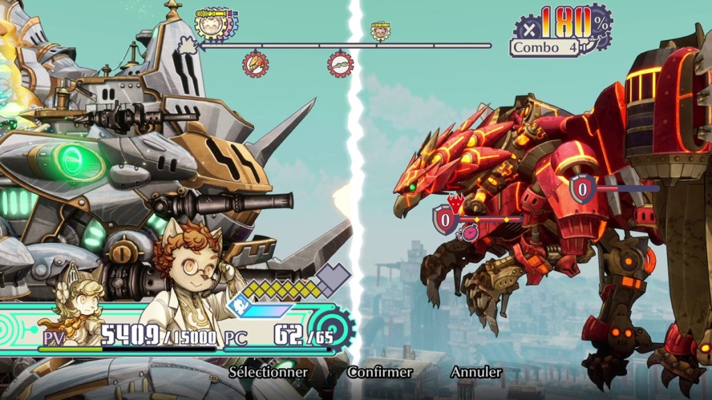 Two fighting battle ships in the air battling each other in Fuga Melodies of Steel 3