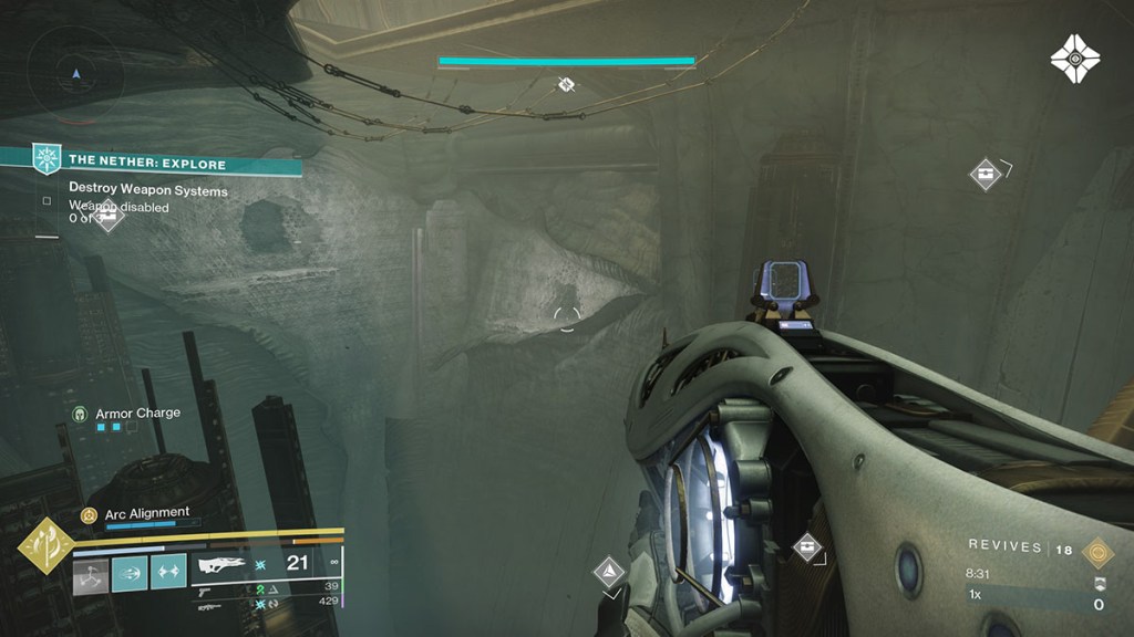 Looking to cave entrance to Hall of Souls Tithing Worm two in Destiny 2