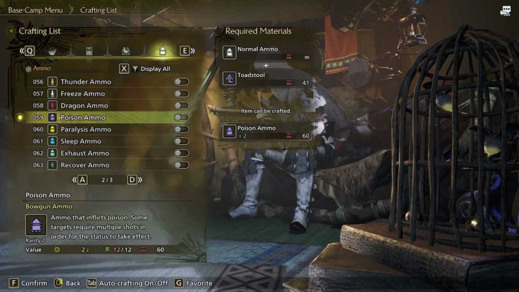 Ammo Crafting in Monster Hunter Wilds