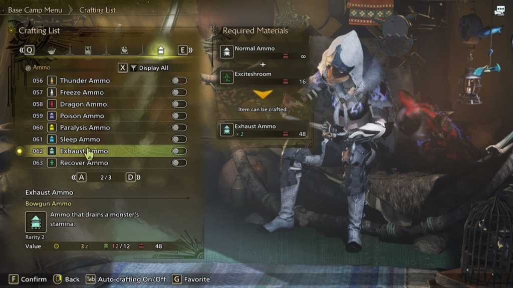 Ammo Crafting in Monster Hunter Wilds
