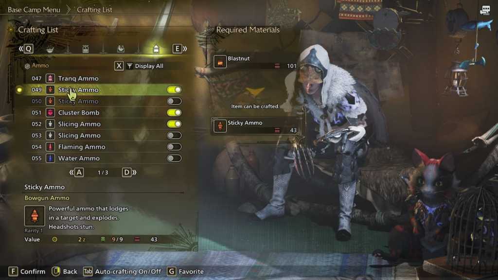 Ammo Crafting in Monster Hunter Wilds