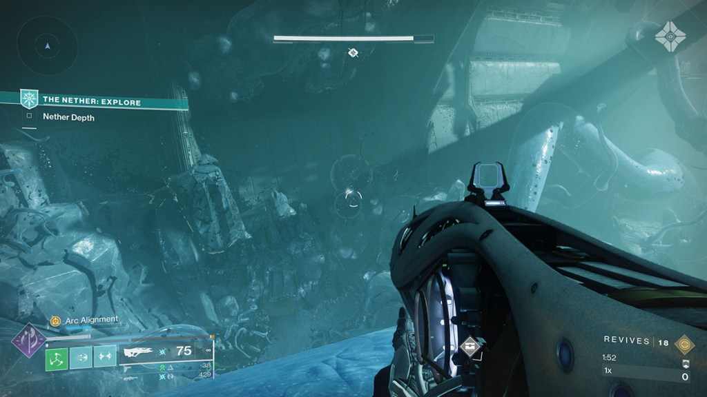 Path toward Mausoleum Tithing Worm one in Destiny 2