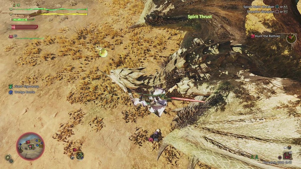 Spirit Helm Breaker on a Rathian Monster Hunter Wilds