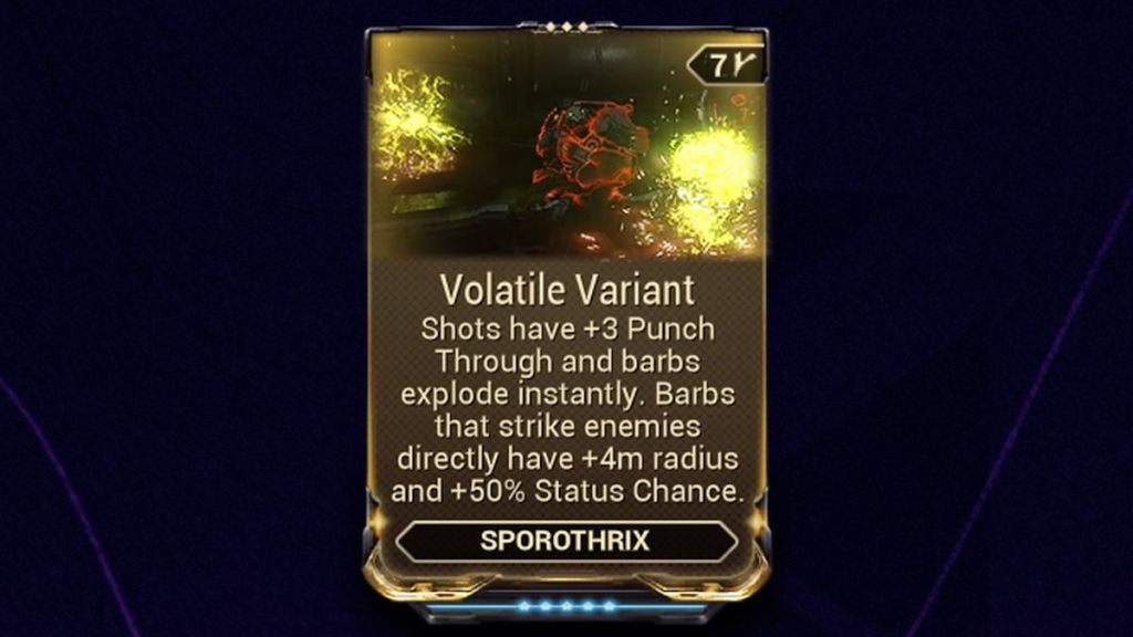 Volatile Variant mod in Warframe