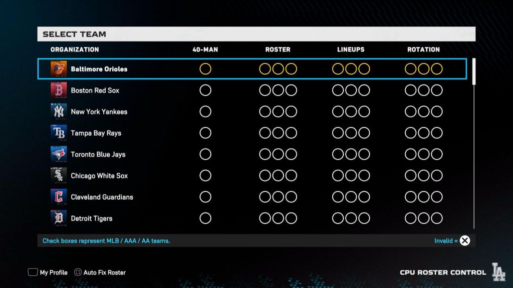 Roster Control in MLB The Show 25