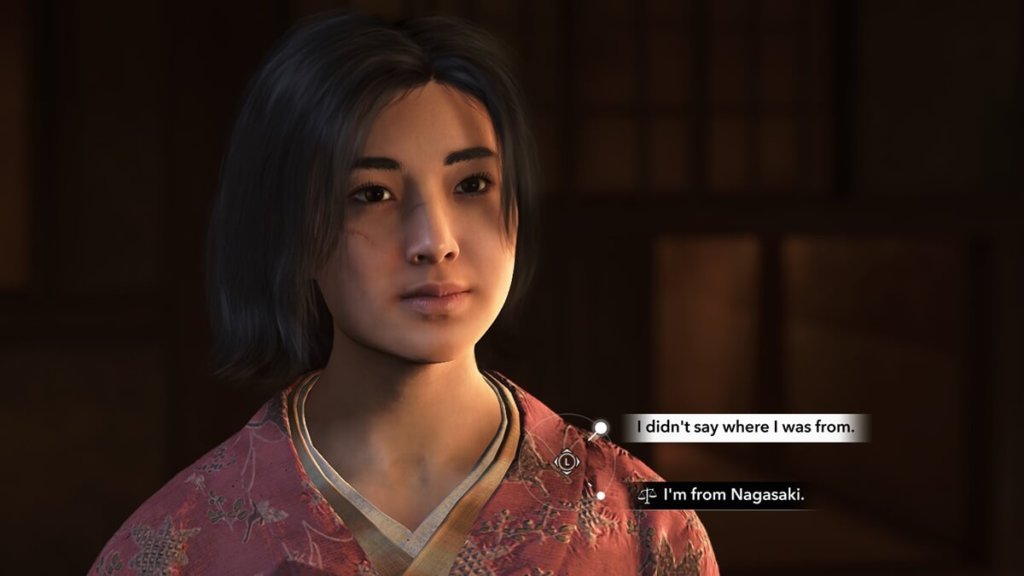 Assassin's Creed Shadows screenshot of Naoe attending a Tea Ceremony.