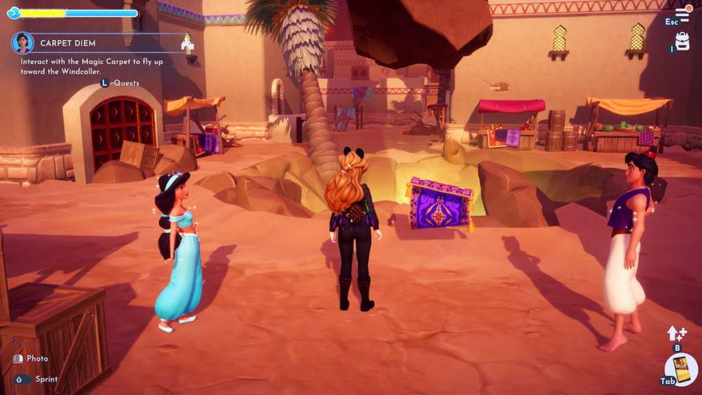 Disney Dreamlight Valley Magic Carpet during the Carpet Diem quest