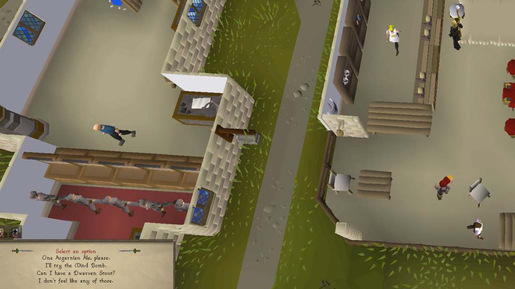 OSRS character buying a Dwarven Stout