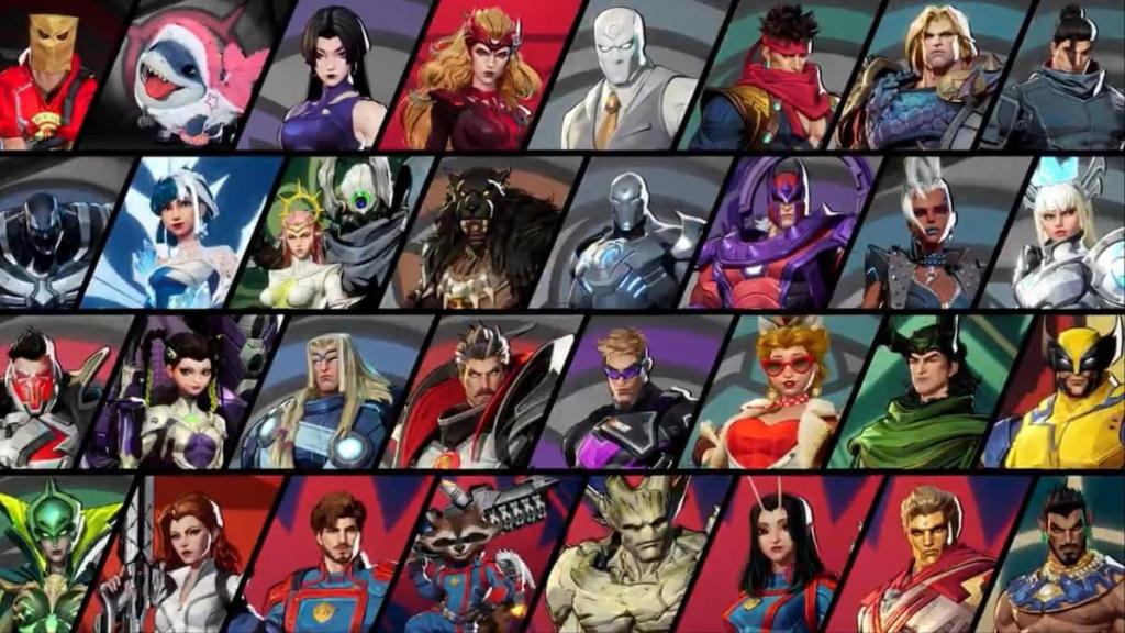 A bunch of Marvel Rivals skins that can be earned using a Costume Coin.