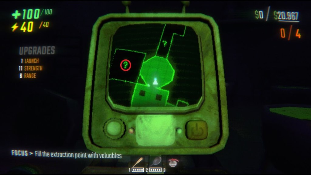 R.E.P.O screenshot of an Extraction Point room on the minimap.