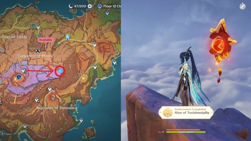 Altar of Toxiuhmolpilia achievement and pyroculus in genshin impact