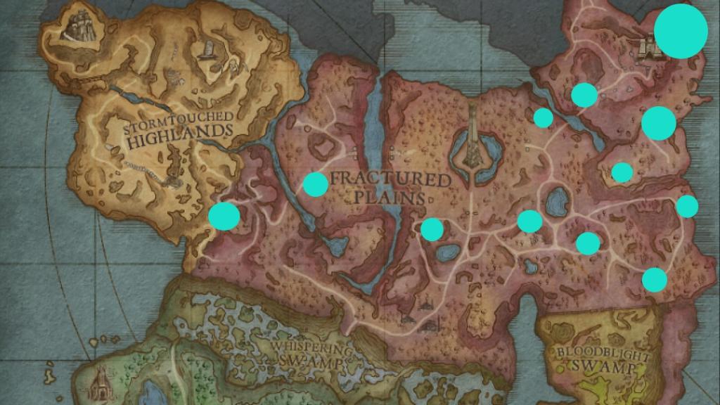 a screenshot showing the Anima-Infused Bark spots in RuneScape Dragonwilds