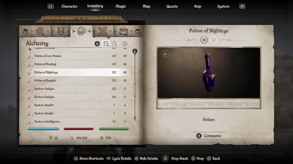 A Potion of Nigheye in Oblivion Remastered. 