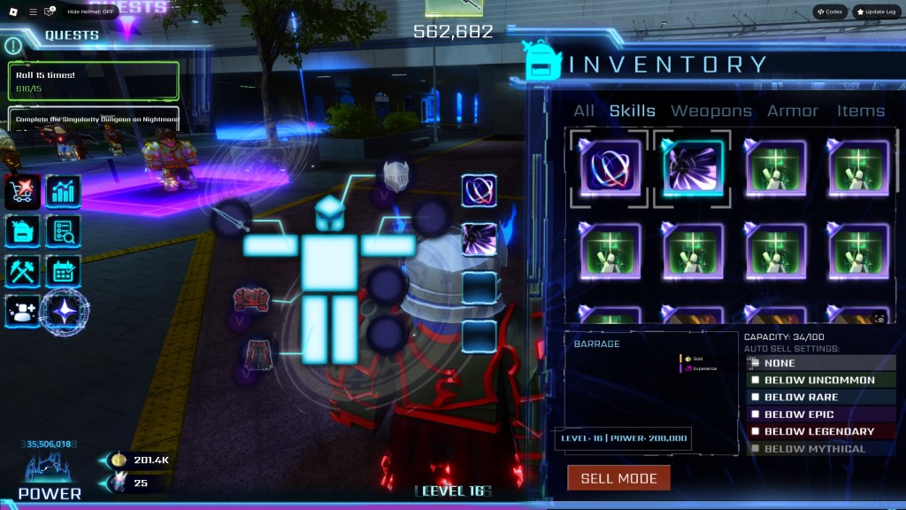 Hunters Skill Equipment menu where the Sword skills are equipped