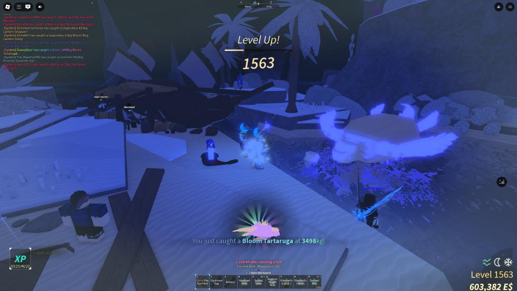 A group of players are fishing together in Fisch