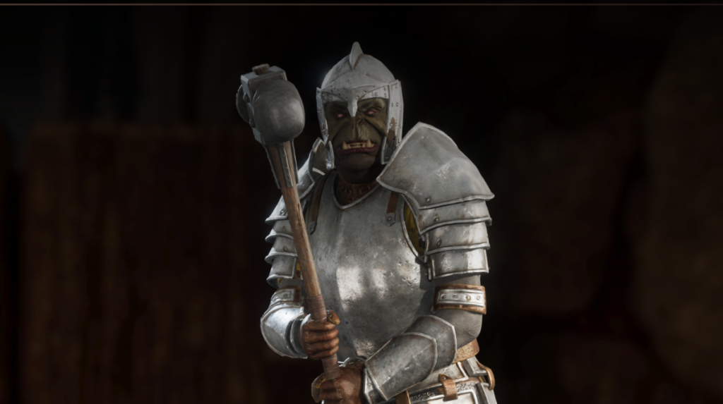 Orc in iron armor in Oblivion Remastered.