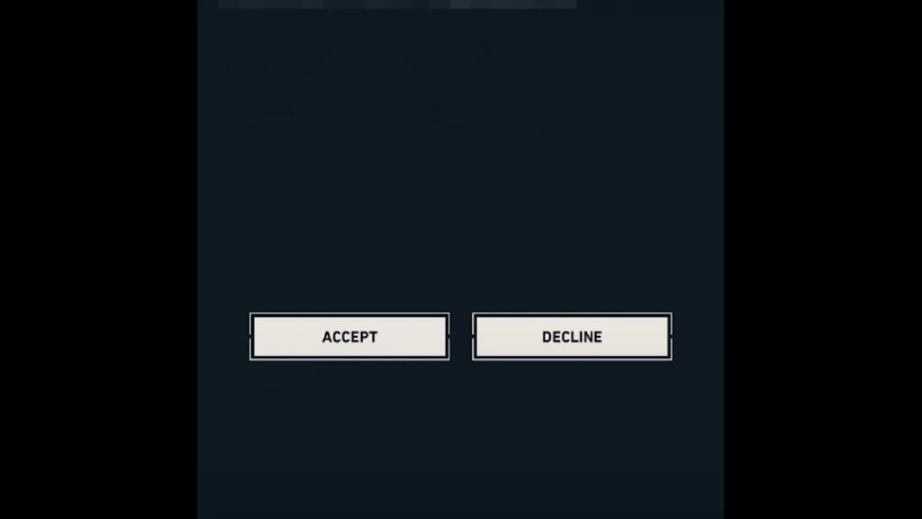 the accept and decline buttons in Valorant after patch 10.08