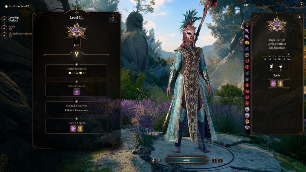 BG3 Hexblade Warlock level 2 abilities