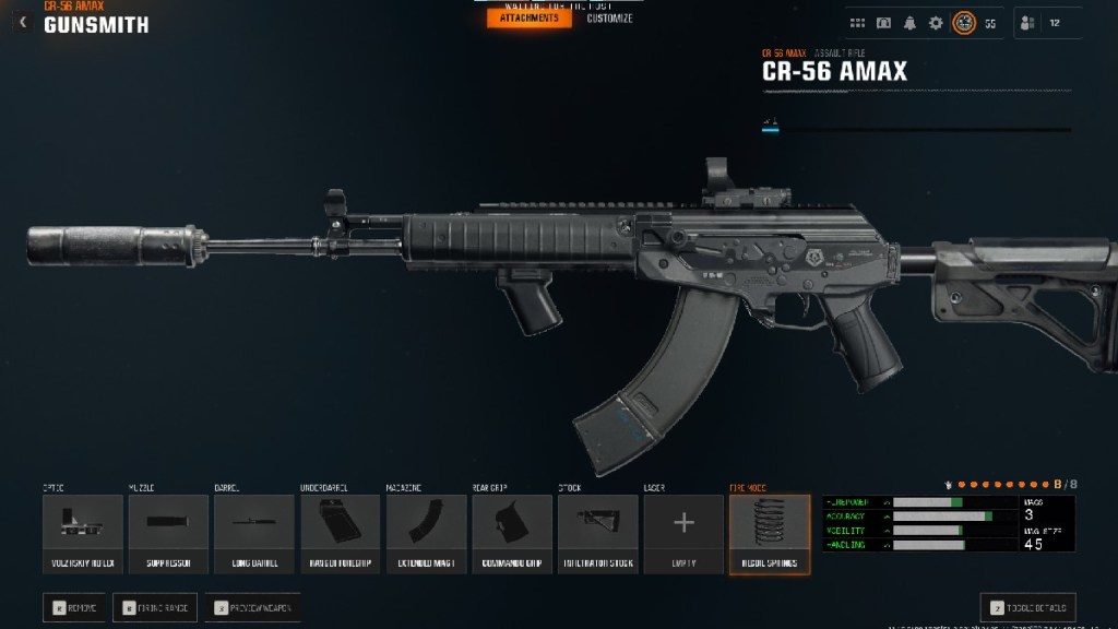 an image of a CR-56 AMAX loadout in Warzone