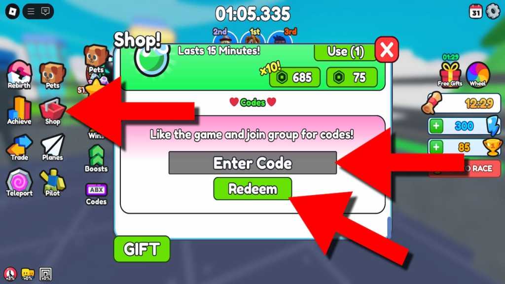 How to redeem Plane Training codes