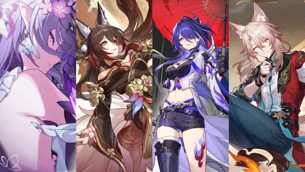 castorice, fugue, acheron, and jiaoqiu in honkai star rail