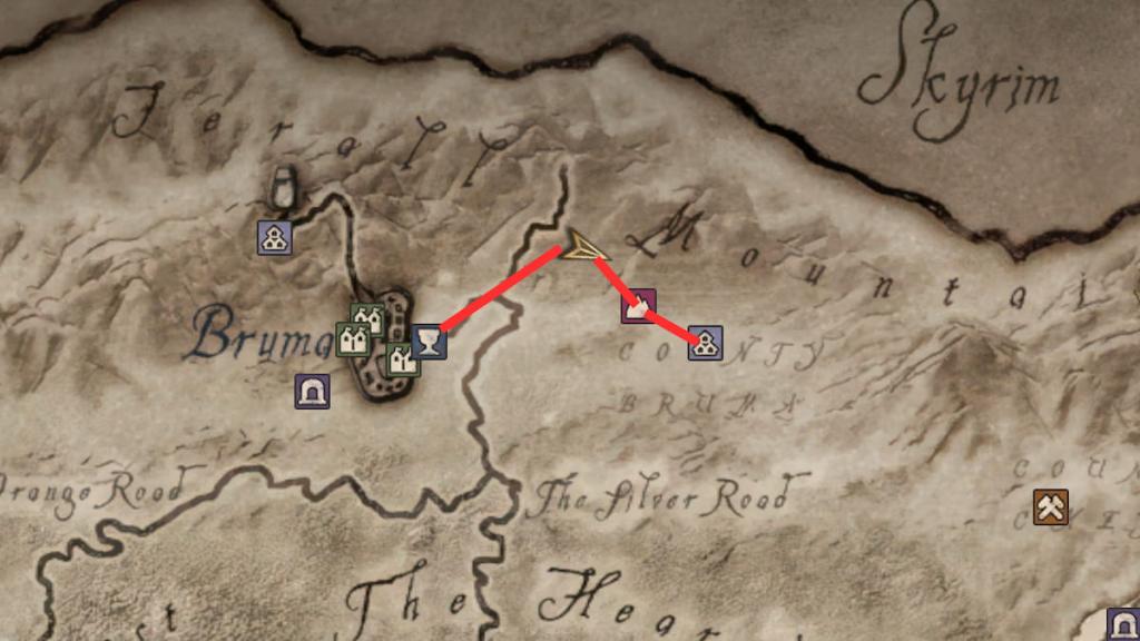 Oblivion Remastered Frostcrag Spire map path