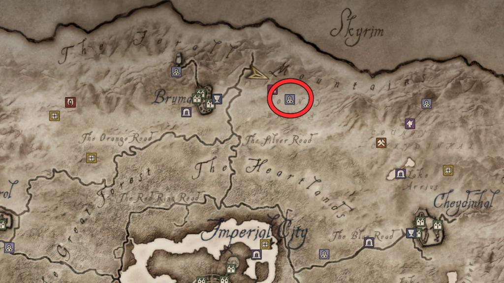 Oblivion Remastered Frostcrag Spire map location