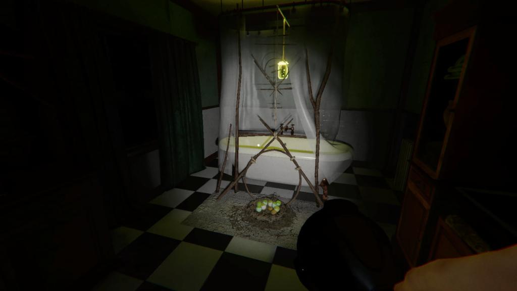 Forest Minion nest in a bathroom in Phasmophobia