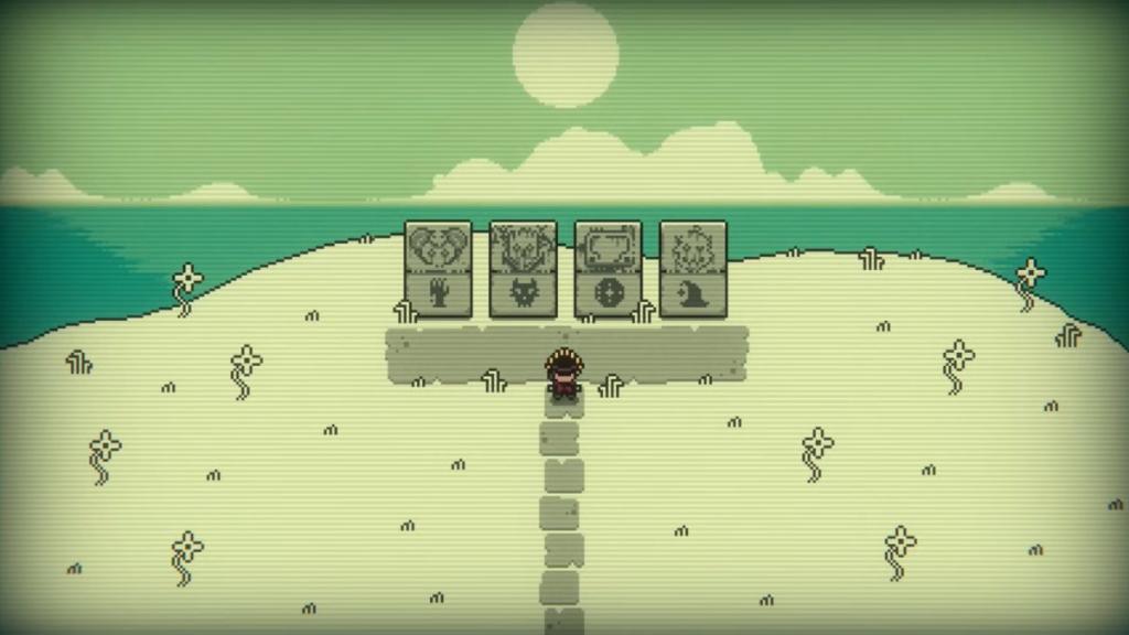 Standing on a beach, looking at the 4 boss stones