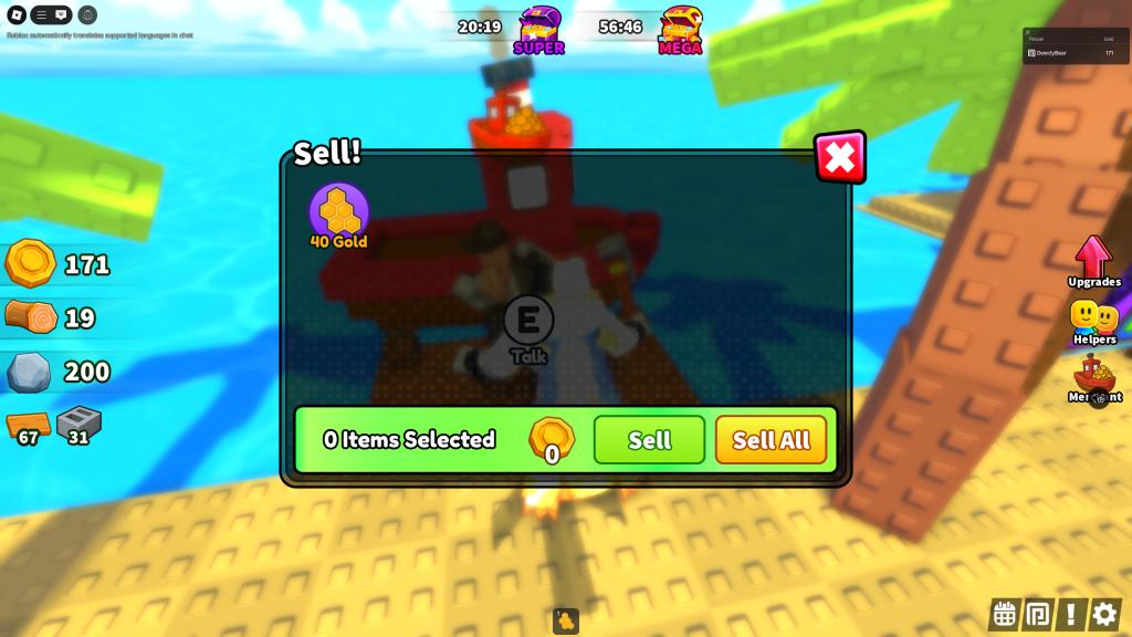 A Build an Island player is selling a honeycomb