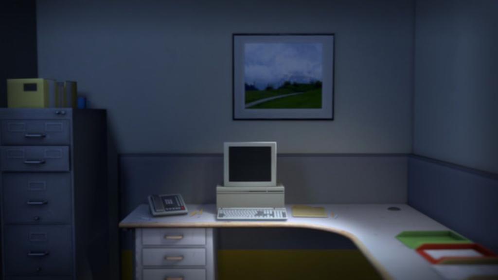 The office computer in The Stanley Parable